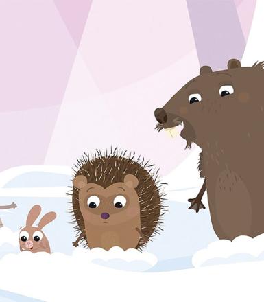 Un hérisson dans la neige