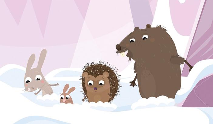 Un hérisson dans la neige