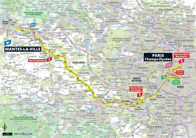 Carte Tour de France 27 juillet 2025