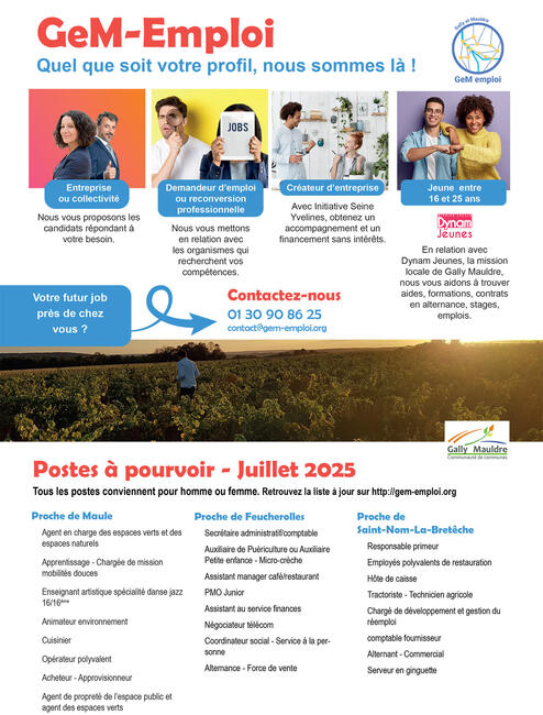 Gem emploi juillet 2025